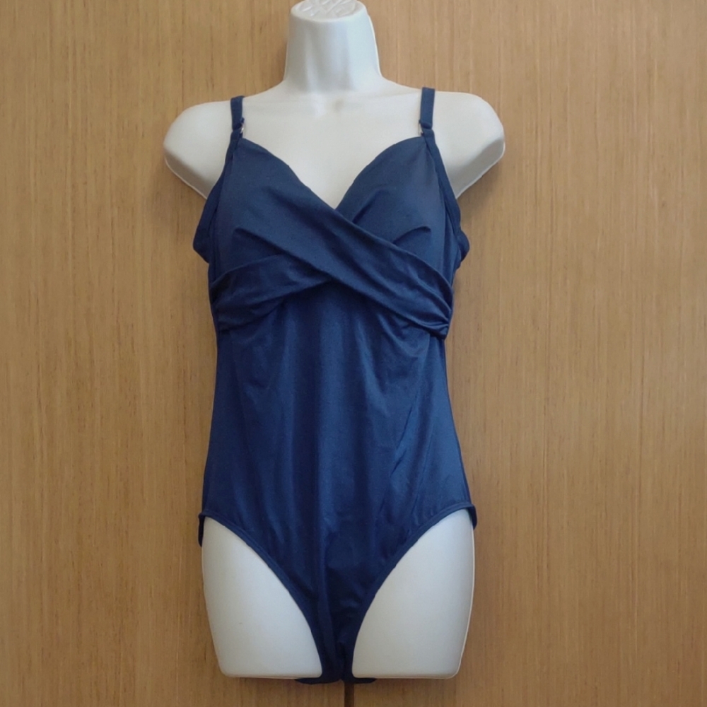 Calvin Klein SZ 12 Blue One Piece Bathing Suit